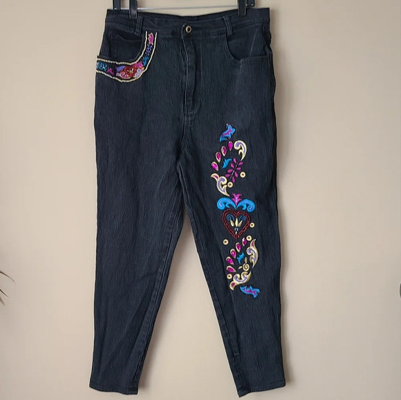 Vintage Y2K Stefano international high rise black   jeans women's size 31 waist - Picture 1 of 13